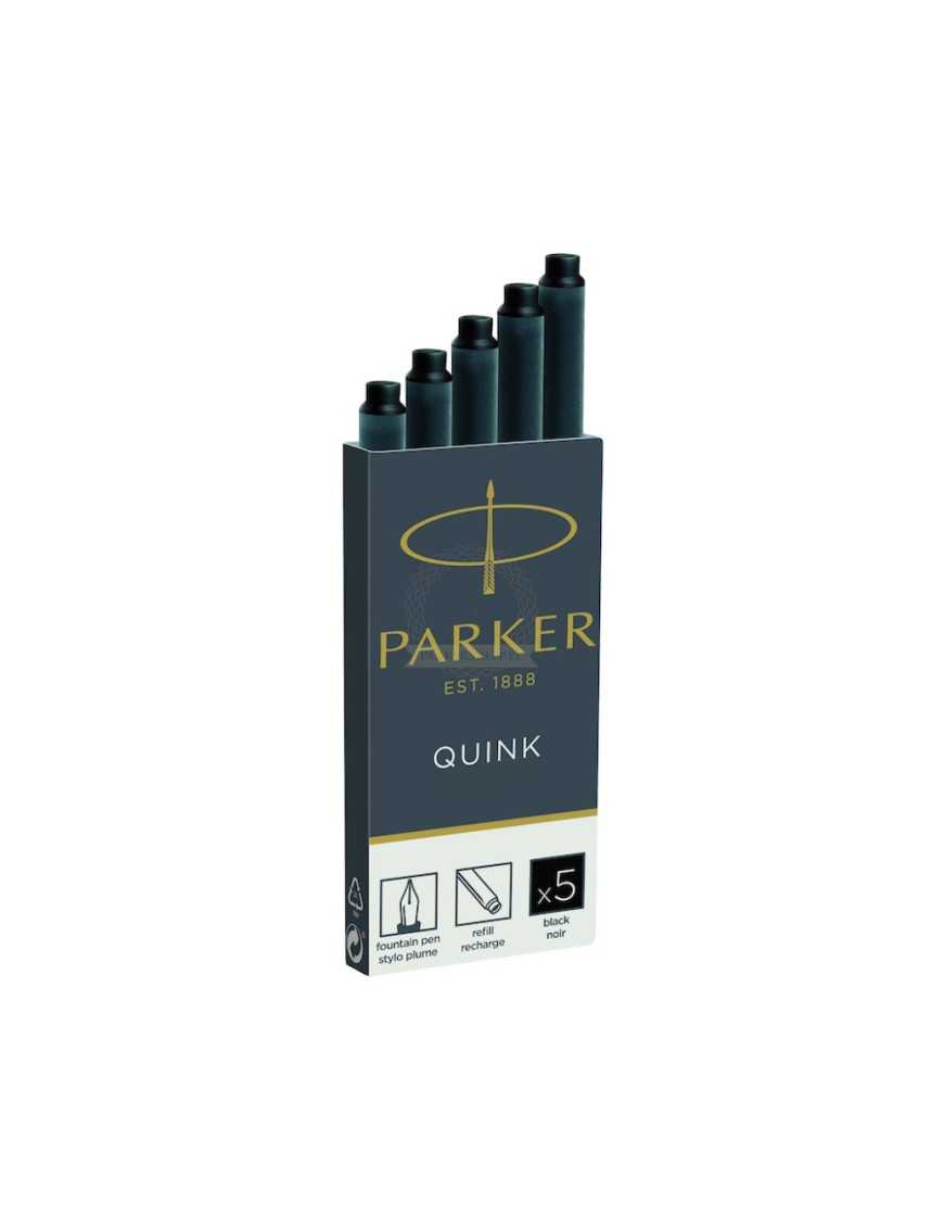 CAJITA 6 CARTUCHOS TINTA PARKER NEGRO.