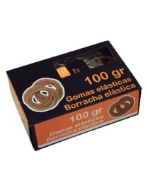 CAJA DE 100 GRAMOS DE GOMAS ELASTICAS DE 6 CM.