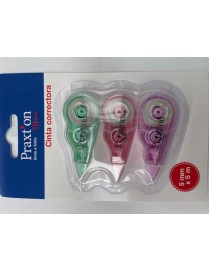 CORRECTOR PRAXTON MINI PASTEL 5X5MM BLISTER 3