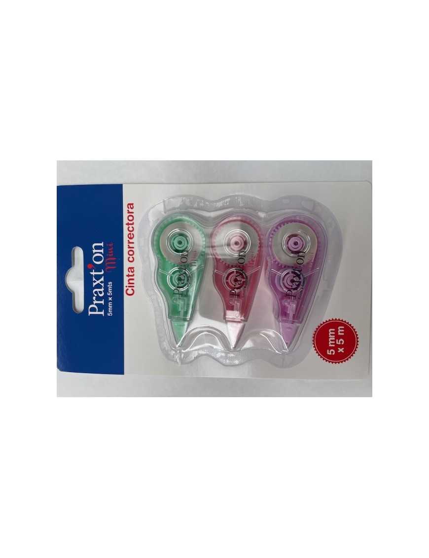 CORRECTOR PRAXTON MINI PASTEL 5X5MM BLISTER 3