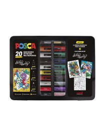 MALETA METÁLICA POSCA 20 ROTULADORES