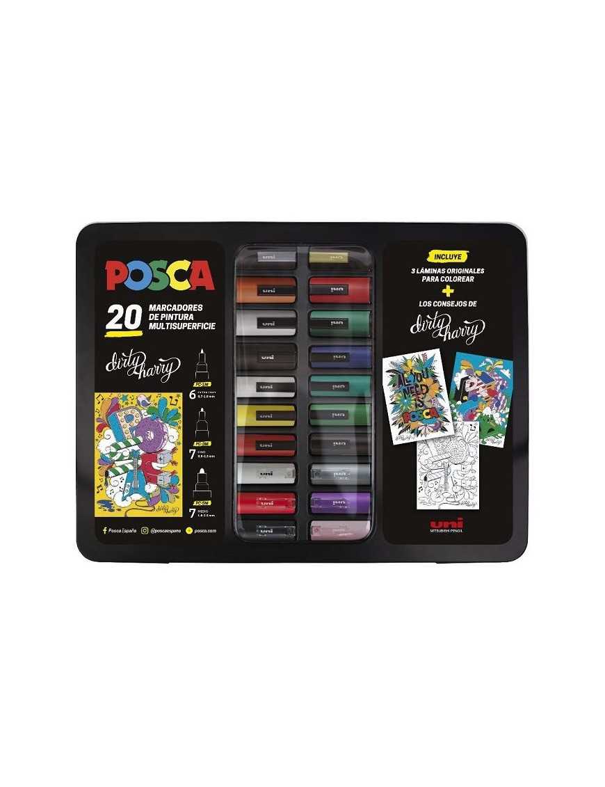 MALETA METÁLICA POSCA 20 ROTULADORES