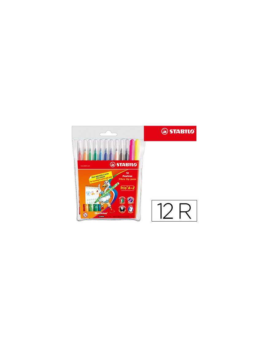 ROTULADOR STABILO TRIO A-Z PUNTA DE FIBRA C/12 U.