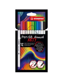 ESTUCHE 12 STABILO PEN 68 BRUSH 568/12-21-20