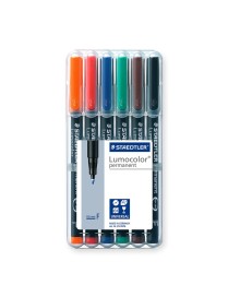 ROTULADOR STAEDTLER LUMOCOLOR F 318 COLORES WP6