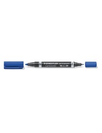 ROTULADOR STAEDTLER LUMOCOLOR PERMA DUO AZUL.