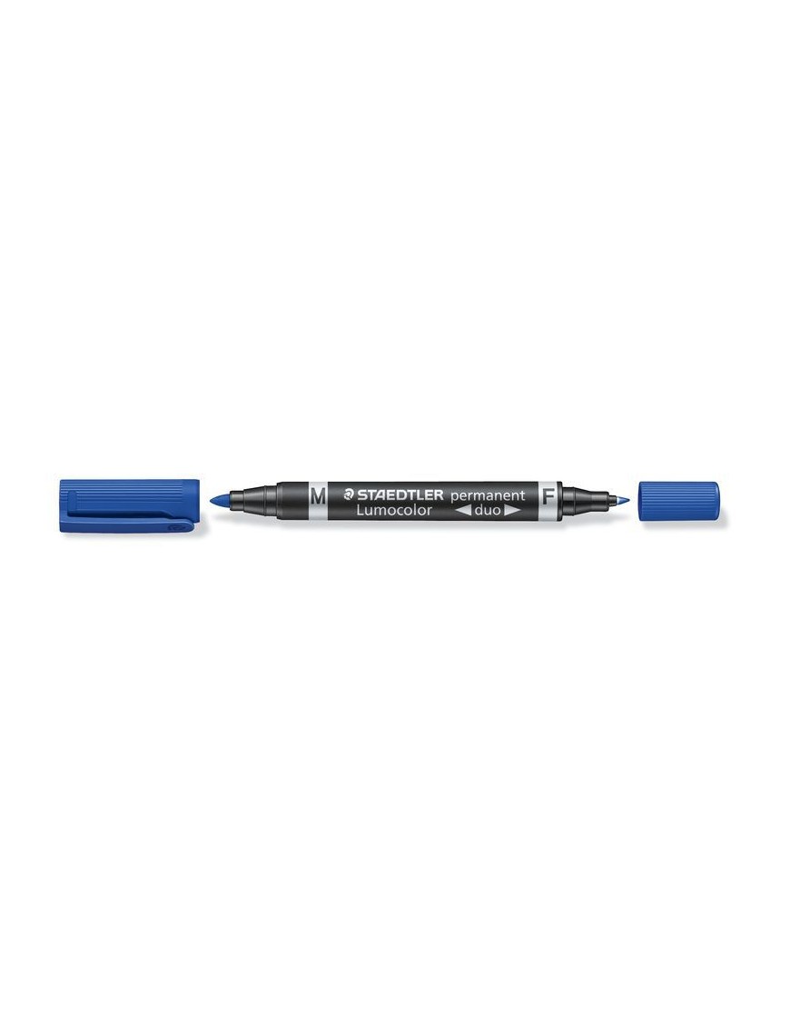 ROTULADOR STAEDTLER LUMOCOLOR PERMA DUO AZUL.