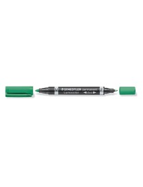 ROTULADOR STAEDTLER LUMOCOLOR PERMANET DUO VERDE.