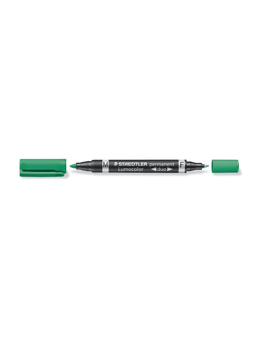 ROTULADOR STAEDTLER LUMOCOLOR PERMANET DUO VERDE.