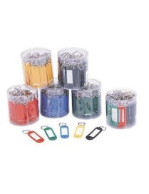 BOTE 50 LLAVEROS DE COLORES CON ETIQUETA ARTES