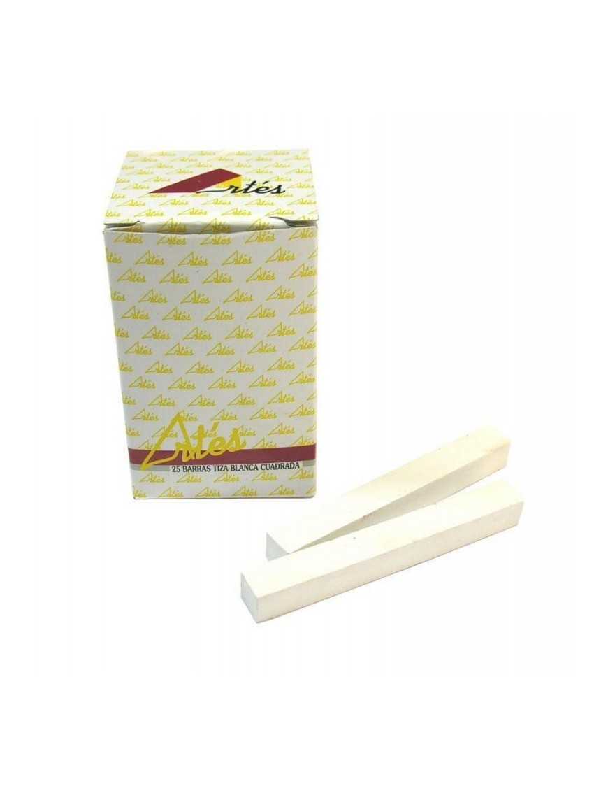 PACK DE 25 TIZAS BLANCAS CUADRADAS ARTES B25