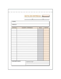 TALONARIO NOTA ENTREGA 4º DUPLICADO MODELO T-91