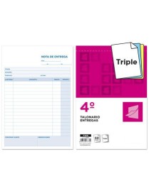 TALONARIO NOTA ENTREGA 4º TRIPLE MODELO T-92