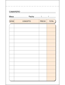 TALONARIO CAMARERO BOLSILLO PAPEL LITO 94 L