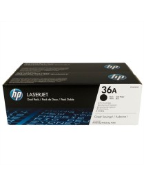 PACK 2 TONER LASER HP 36A NEGRO CB436AD.
