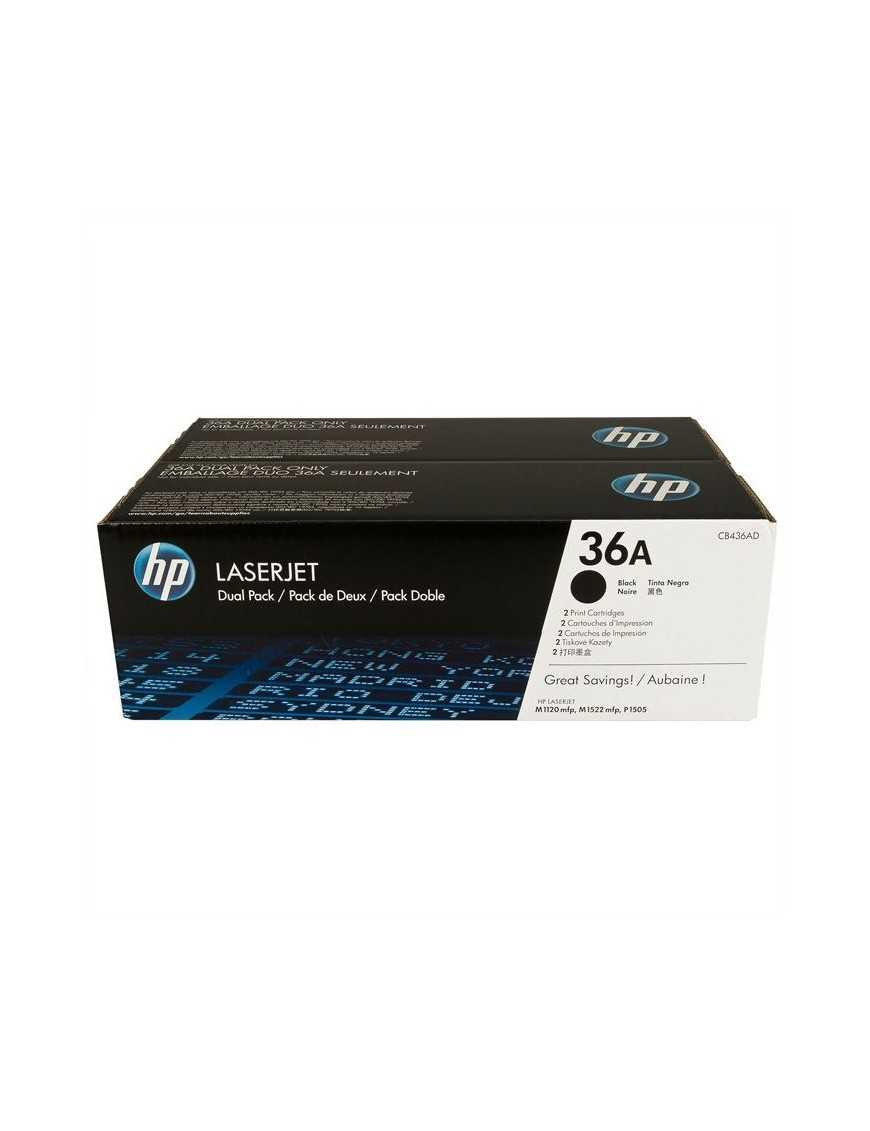 PACK 2 TONER LASER HP 36A NEGRO CB436AD.