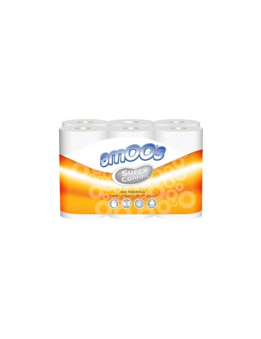 ROLLO PAPEL HIGIENICO DOMESTICO AMOOS SUPER CONFOR