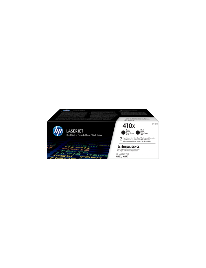 PACK 2 TONERS LASER HP 410X NEGRO CF410XD